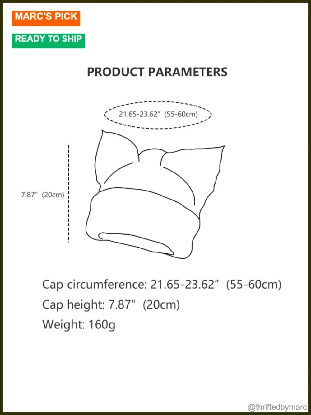 Cat Ear Beanie Soft Knit Chunky Y2K Punk Streetwear Skull Cap Unisex Winter Hat